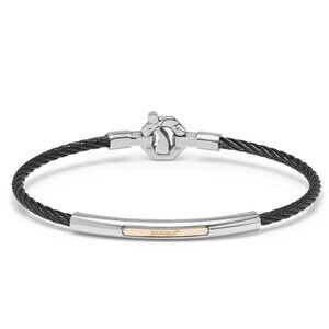 BARAKA Men's BR312111ROAC190002 Rose Gold Black PVD White Diamonds Bracelet